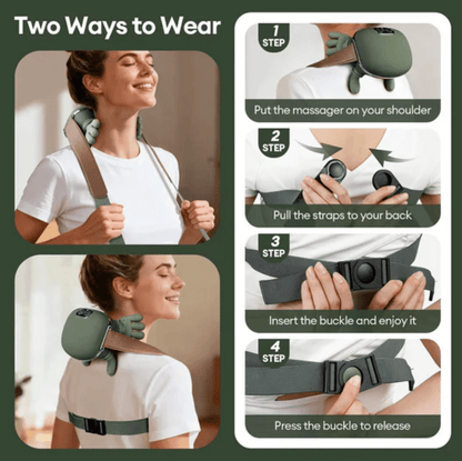 Wearable Neck & Shoulder Massager with Heat – Cordless Kneading Comfort Design