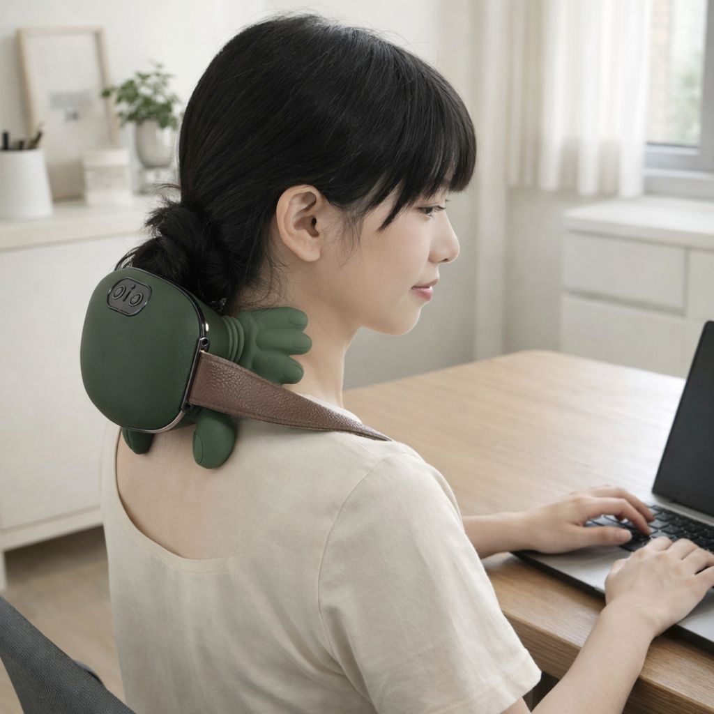 Wearable Neck & Shoulder Massager with Heat – Cordless Kneading Comfort Design