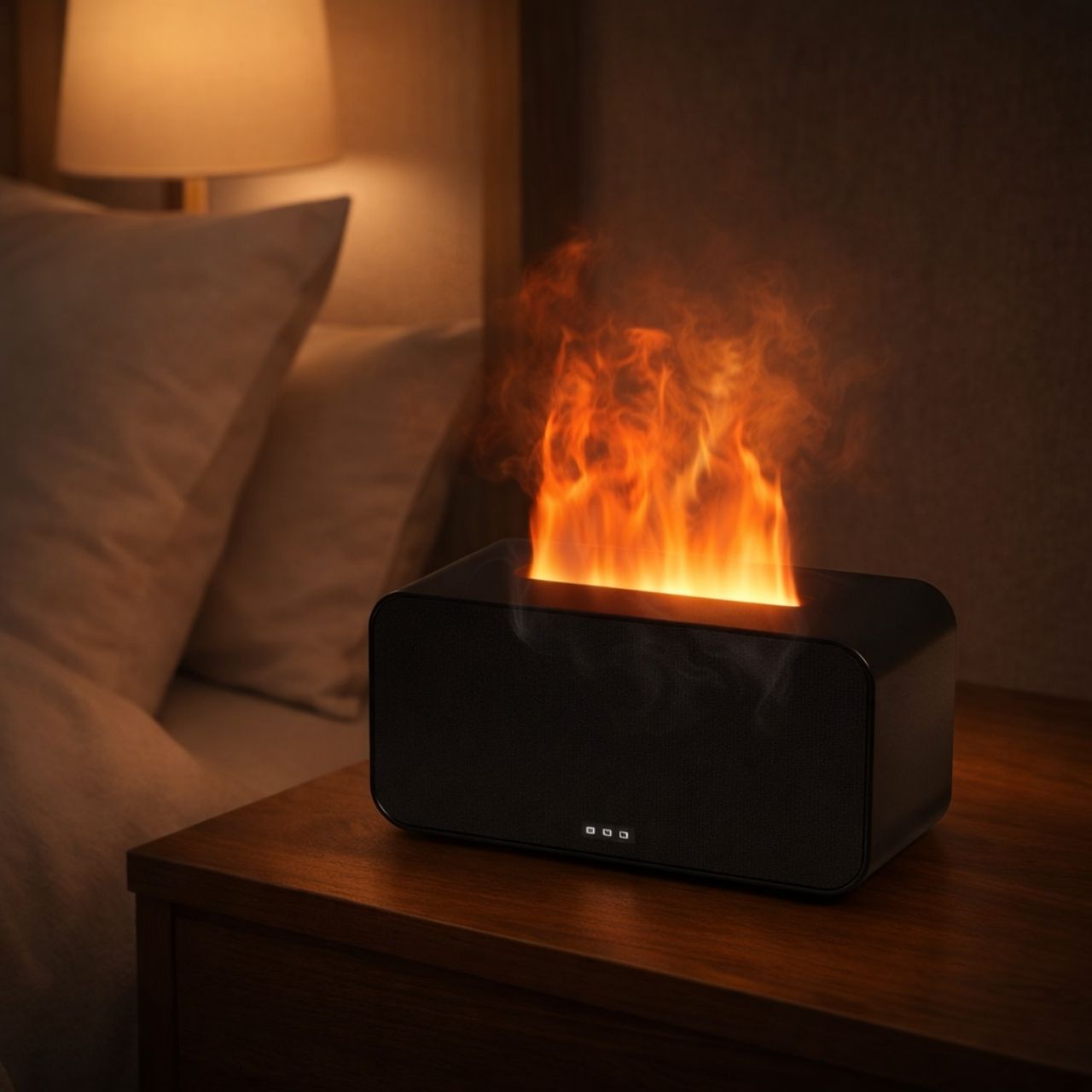 Flame Aroma Humidifier Diffuser for Sleep – Quiet Mini Essential Oil Diffuser with LED Light