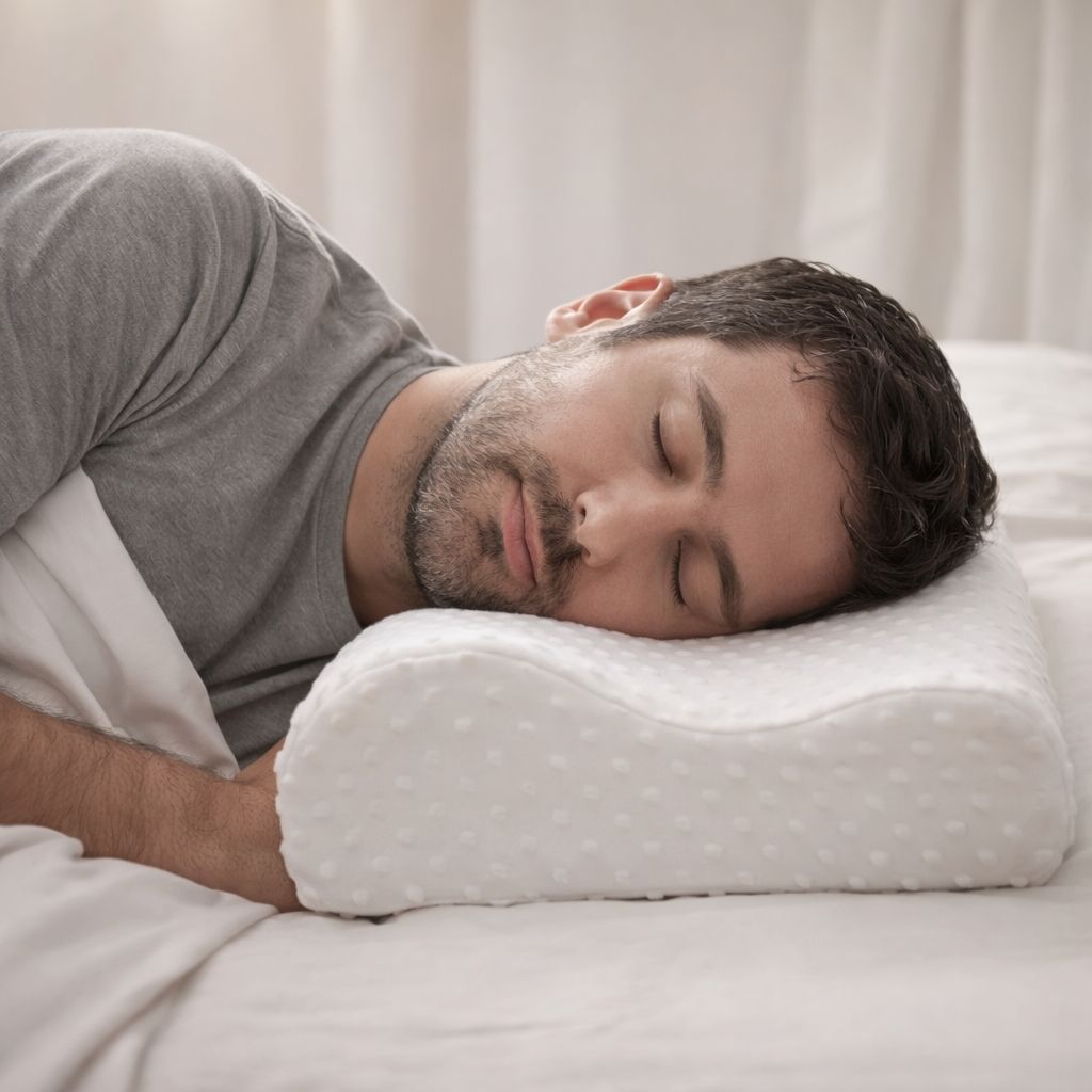 Memory Foam Side Sleeper Pillow with Adjustable Contour Neck Support