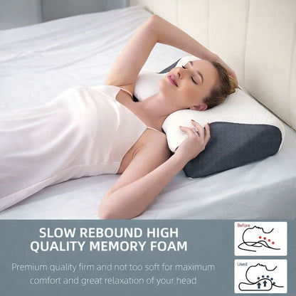 Comfort Contour Memory Foam Pillow – Supportive Sleep Pillow with Washable Cover