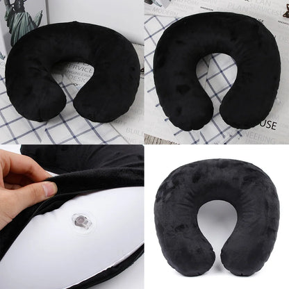 U-Shaped Travel Neck Pillow with Soft Plush Cover for Comfortable Support