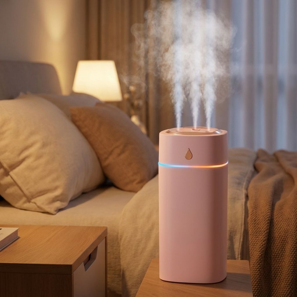 Quiet Bedroom Humidifier with Soft Night Light – Gentle Mist for Better Sleep and Breathing