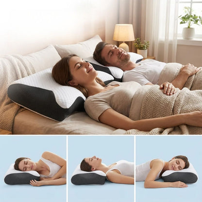 Cervical Posture Pillow – Contoured Memory Foam Pillow for Back or Side Sleepers