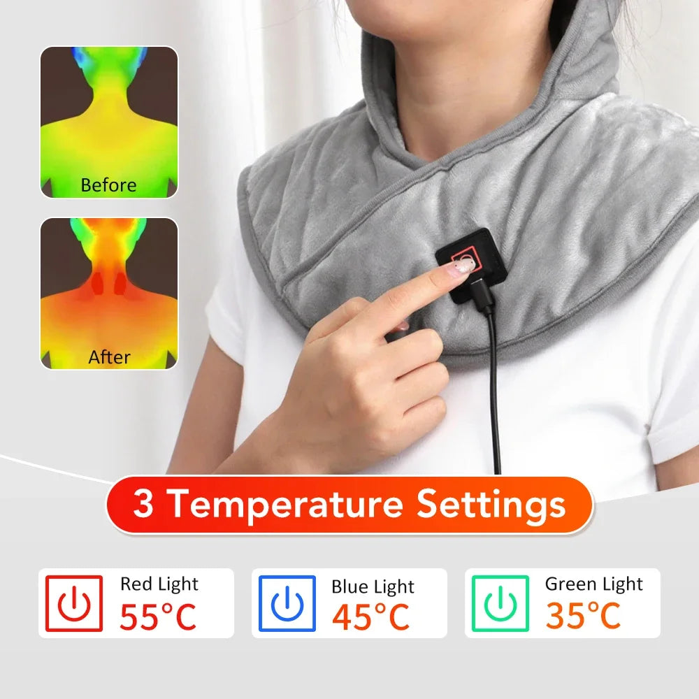 USB Heated Neck & Shoulder Wrap with Adjustable Heat