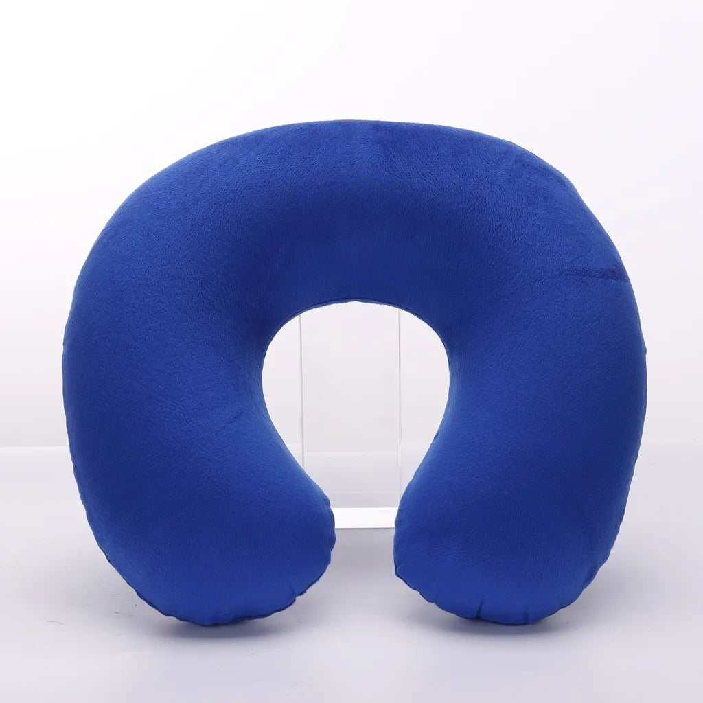 U-Shaped Travel Neck Pillow with Soft Plush Cover for Comfortable Support