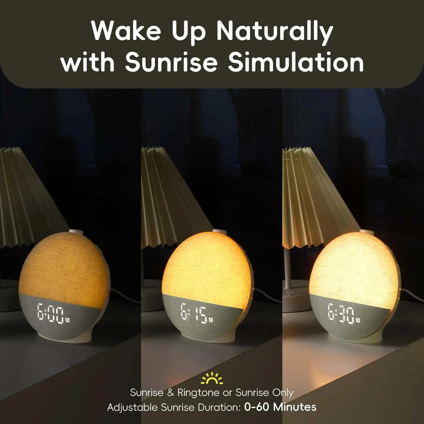 Sunrise Alarm Clock with White Noise & Gentle Wake-Up Light