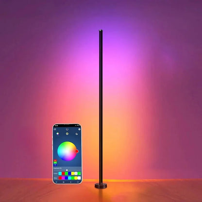 Smart RGB LED Floor Lamp – App and Remote Control Corner Standing Lamp with Music Sync