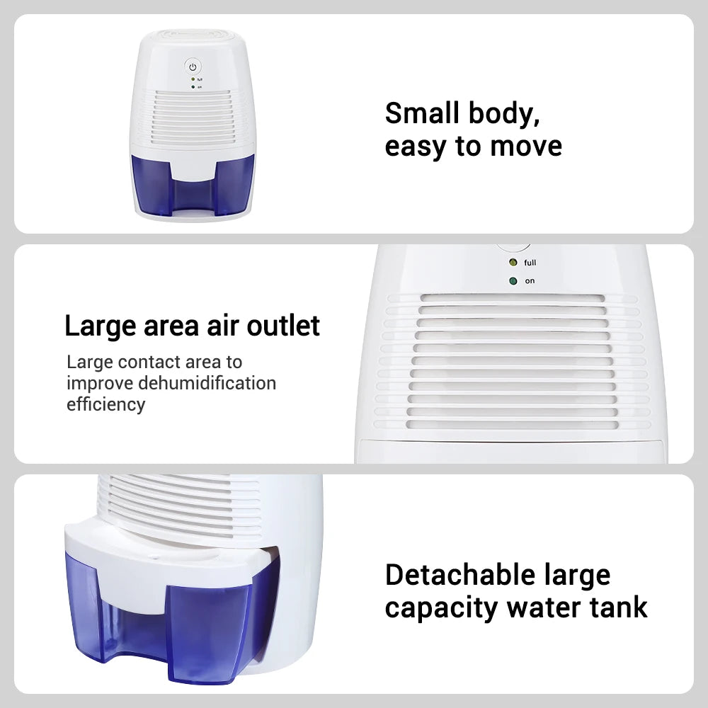 Mini Dehumidifier for Damp and Mold Control – Quiet Small-Space Dehumidifier for Bedroom and Bathroom