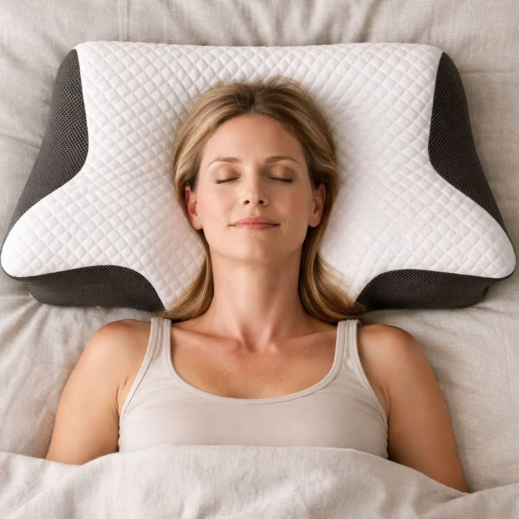 Cervical Posture Pillow – Contoured Memory Foam Pillow for Back or Side Sleepers