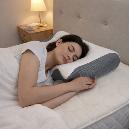Cervical Posture Pillow – Contoured Memory Foam Pillow for Back or Side Sleepers