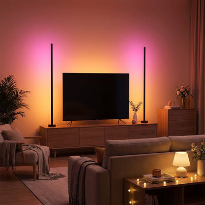 Smart RGB LED Floor Lamp – App and Remote Control Corner Standing Lamp with Music Sync