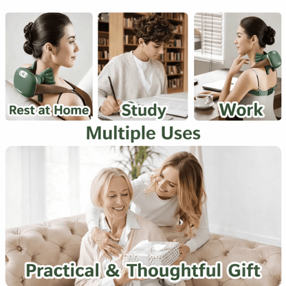 Wearable Neck & Shoulder Massager with Heat – Cordless Kneading Comfort Design